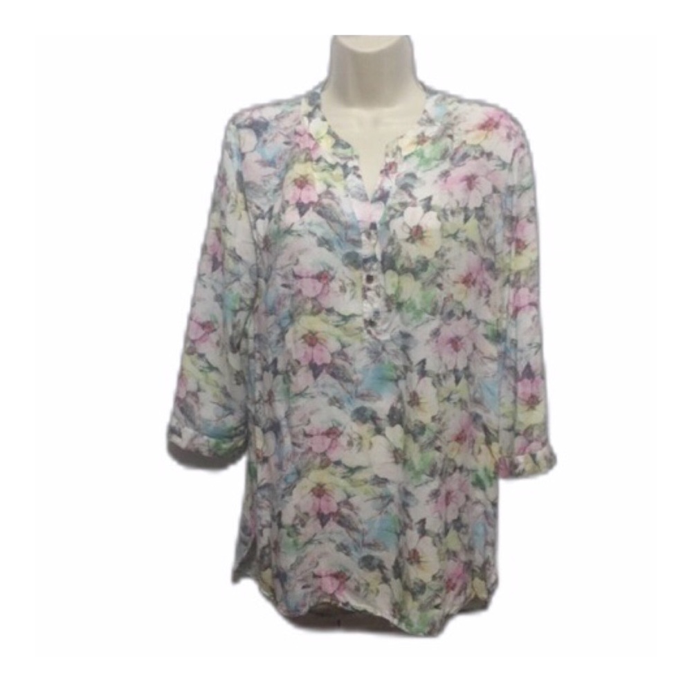 Antiba Femme Pastel Flowered Blouse